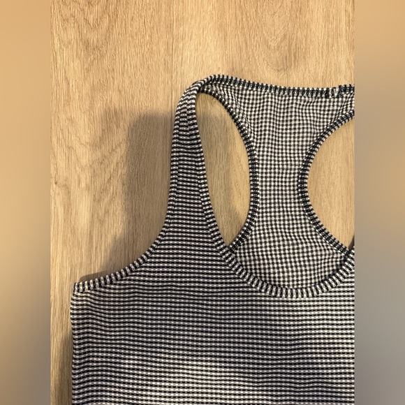 Lululemon Rare Cool Racerback Gingham White Black Check Tank Top- Size 6 - Picture 4 of 5
